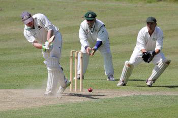 Cricket Action - Lynmouth, Devon, England